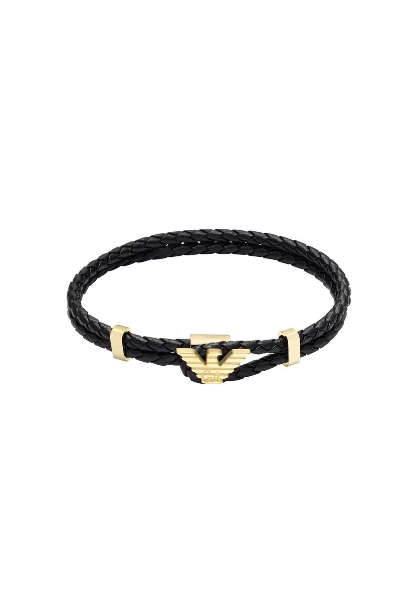 Geflochtenes Lederarmband mit Logo