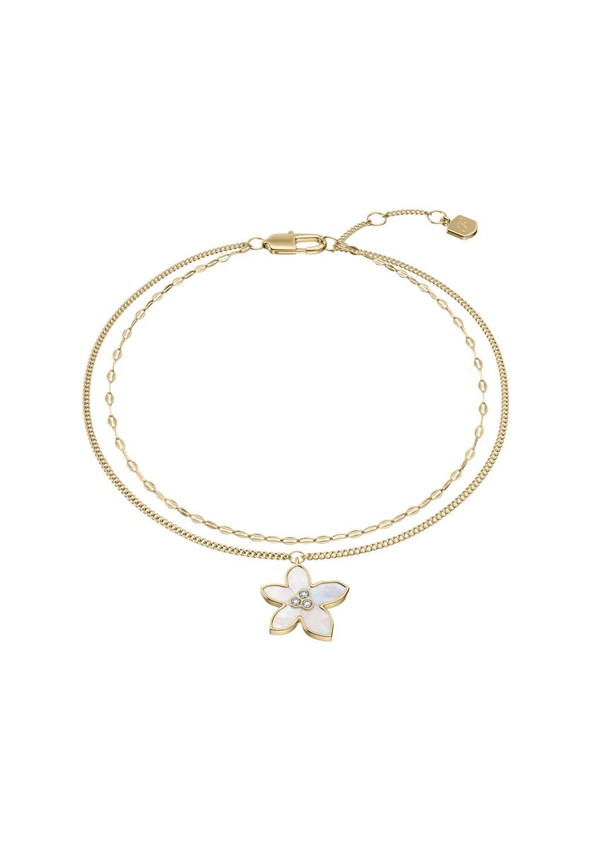 Elegantes mehrreihiges Armband mit Blumenanhänger