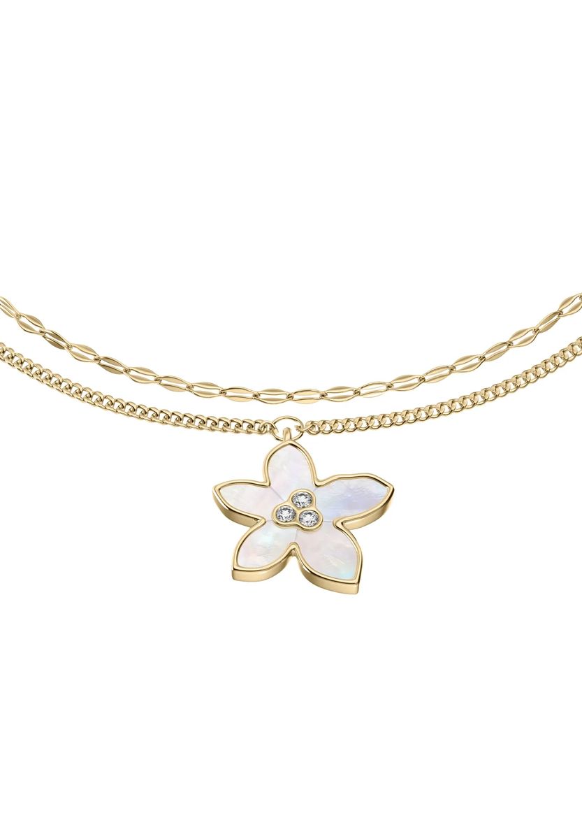 Elegantes mehrreihiges Armband mit Blumenanhänger