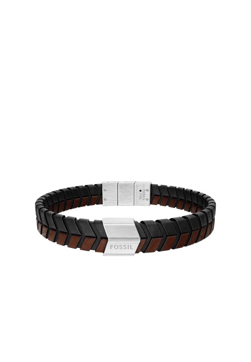 Zweifarbig gewebtes Lederarmband