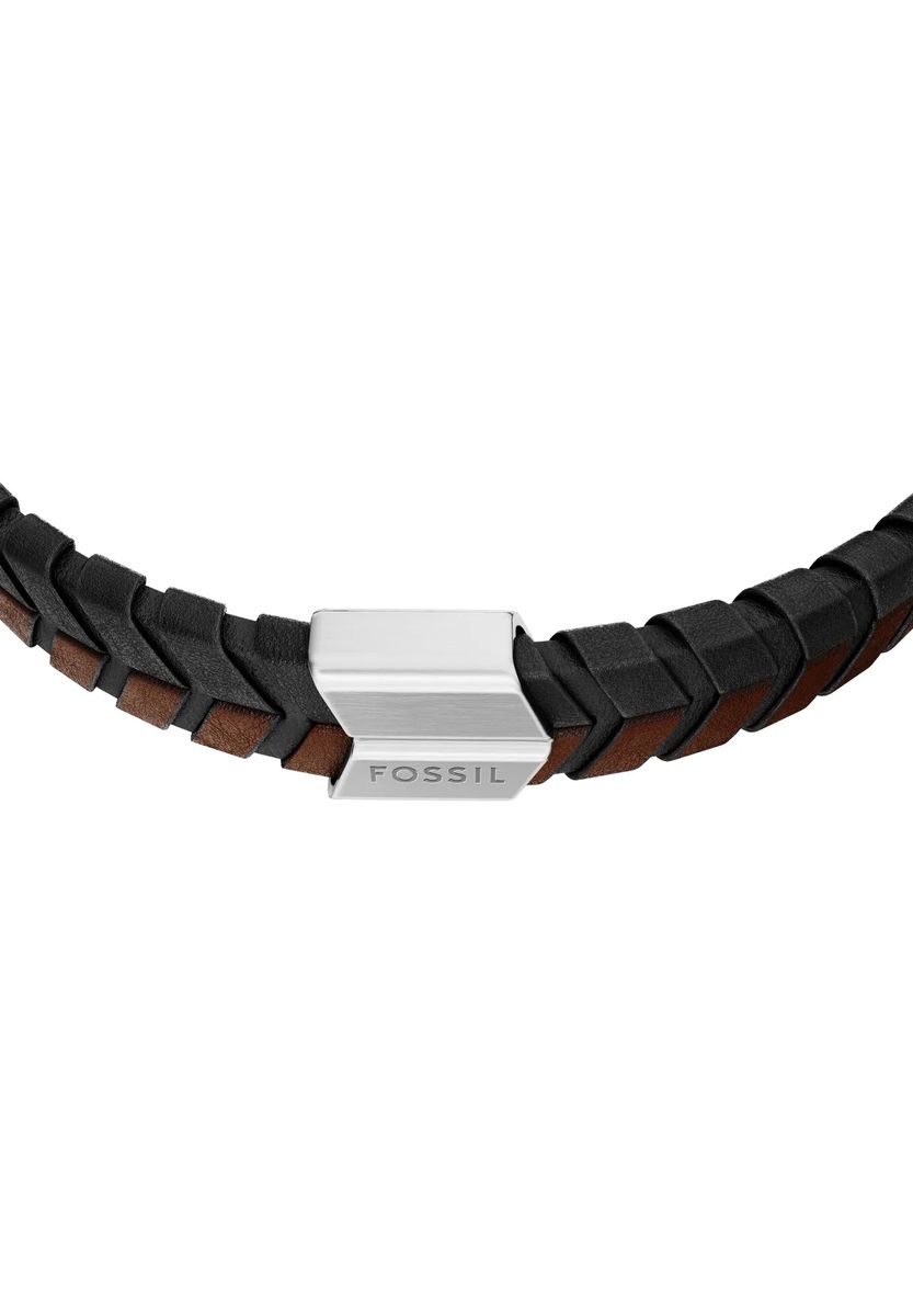Zweifarbig gewebtes Lederarmband