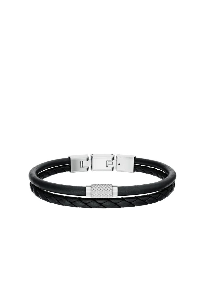 Mehrreihiges Lederarmband mit Rändelung