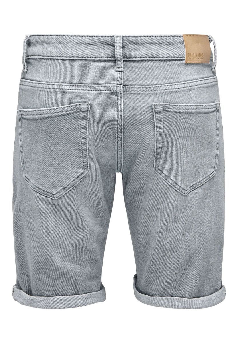 Graue Denim Bermuda Shorts für Herren