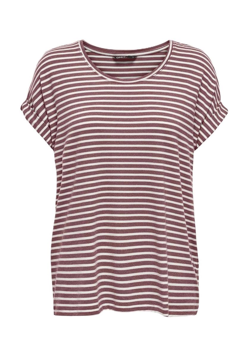 ONLY® T-Shirt, Streifen-Design, für Damen, rot, XL