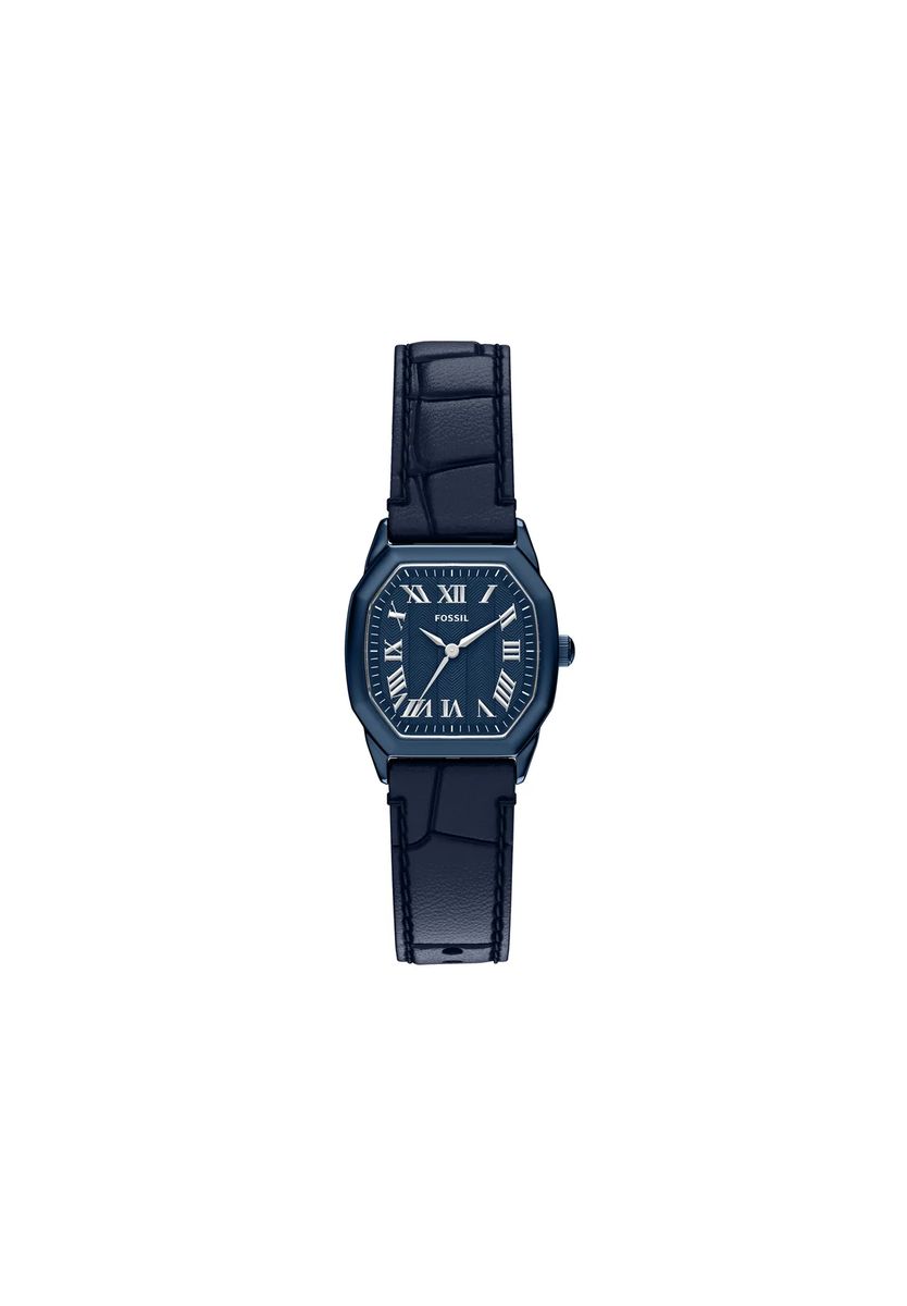 Achtkantige Uhr mit Lederarmband