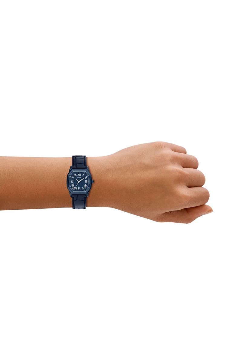 Achtkantige Uhr mit Lederarmband
