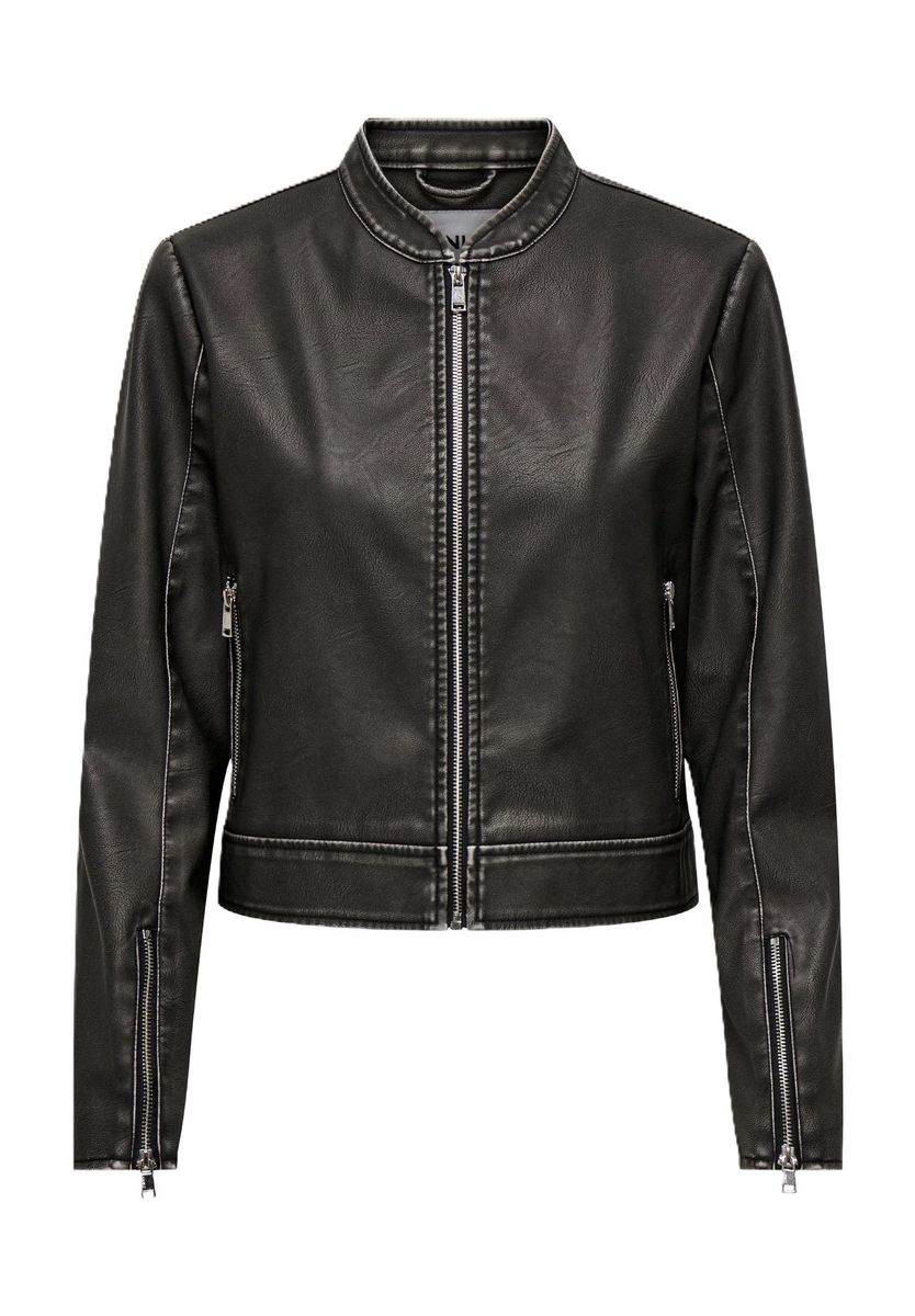 Moderne Bikerjacke aus Kunstleder