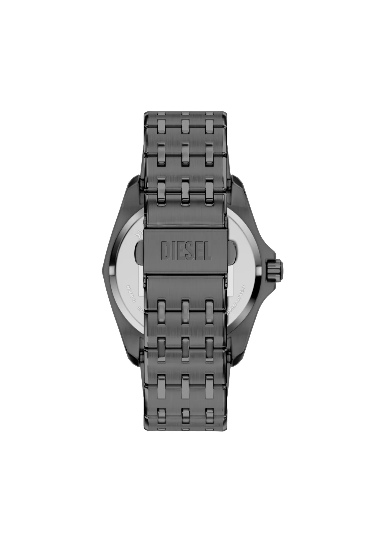 Markante geometrische Uhr mit Gliederarmband