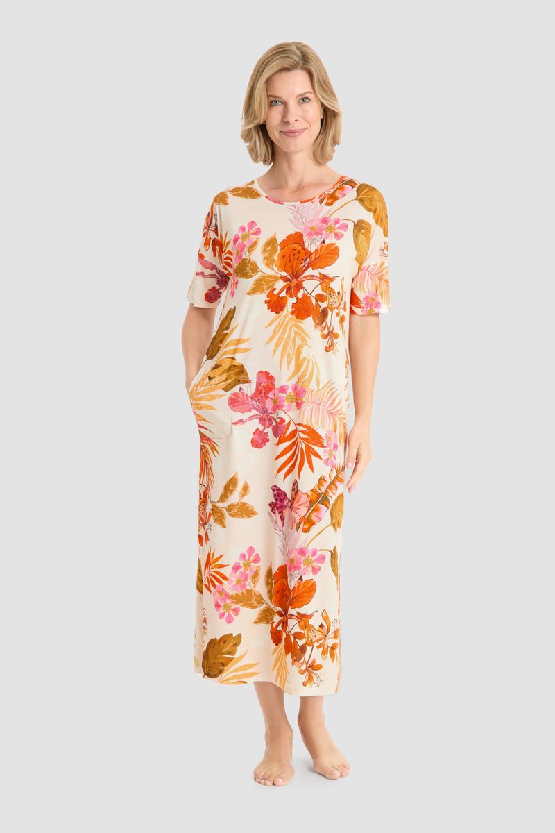 Nachthemd mit tropischem Blumenprint