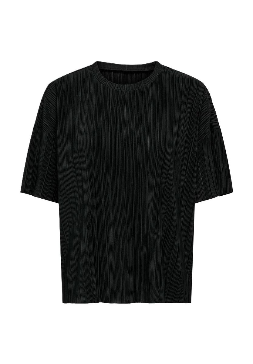 Plissee T-Shirt mit lockerer Passform und kurzen Ärmeln
