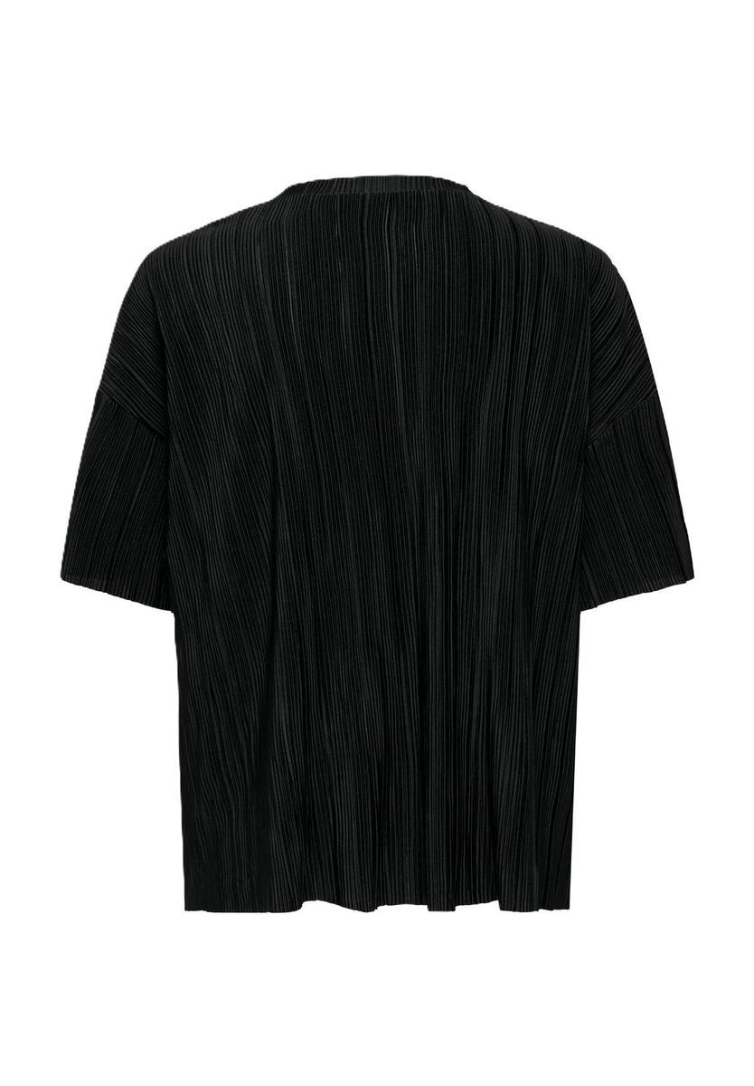 Plissee T-Shirt mit lockerer Passform und kurzen Ärmeln