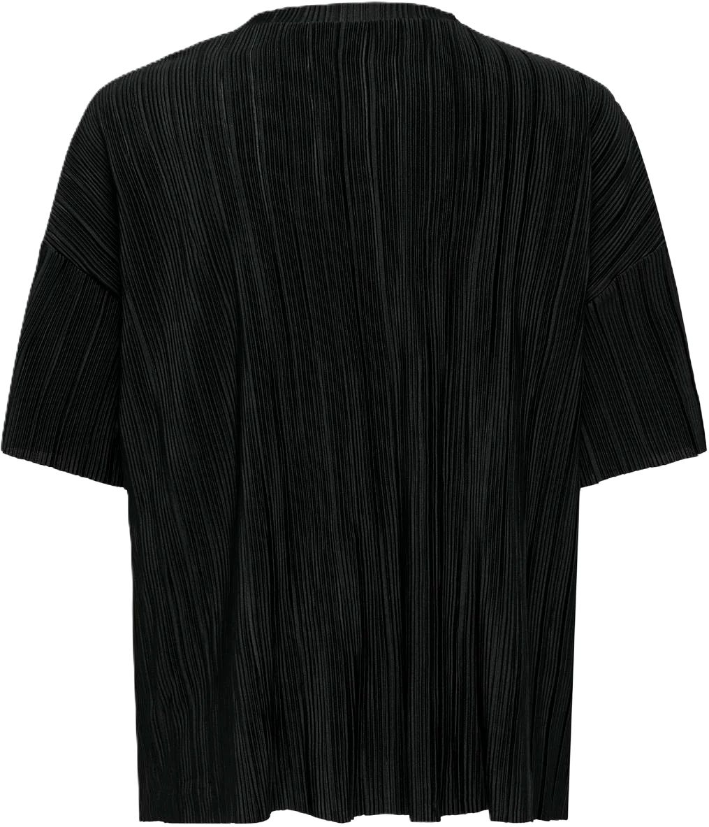Plissee T-Shirt mit lockerer Passform und kurzen Ärmeln