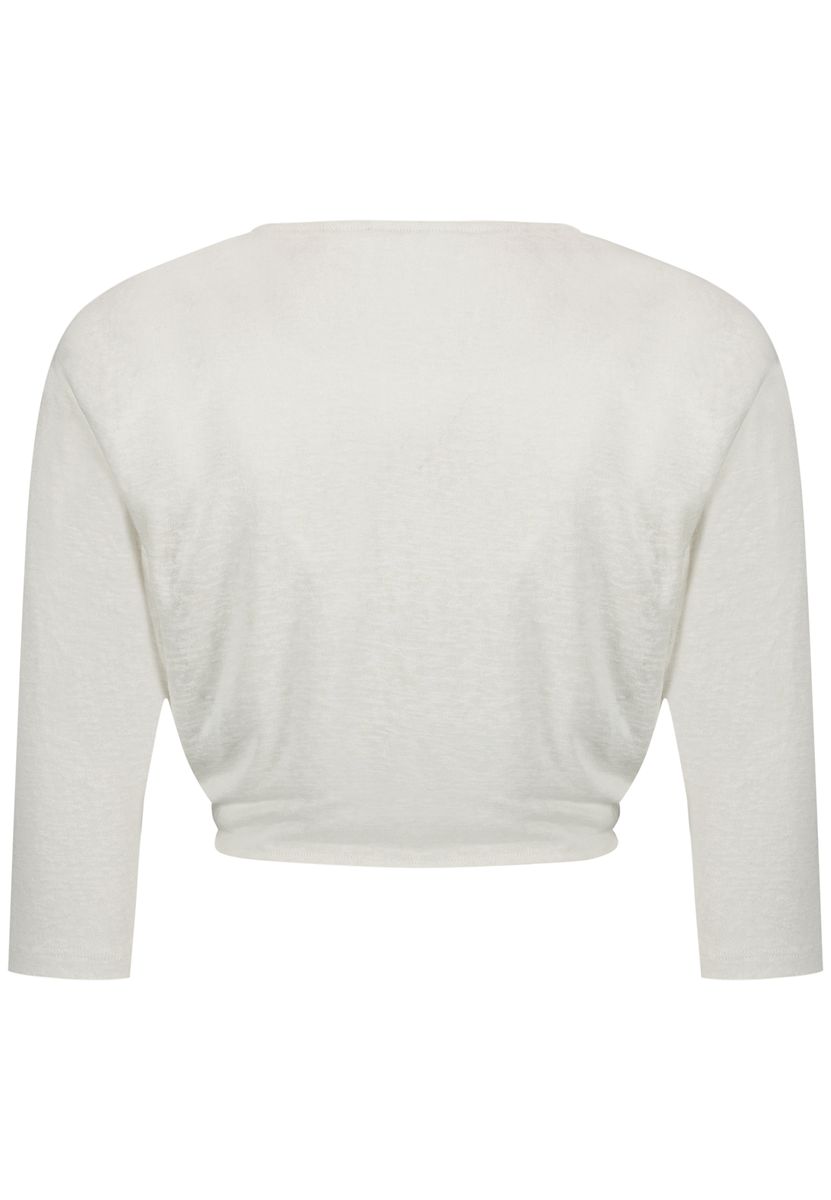 Bolero-Cardigan mit 3/4-Arm und Knotendetail