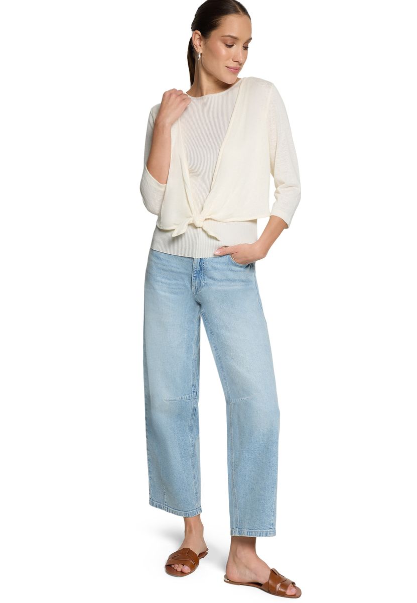 Bolero-Cardigan mit 3/4-Arm und Knotendetail