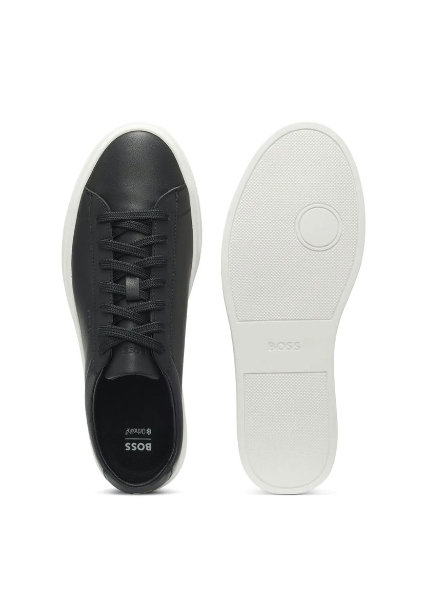 Minimalistische Low-Top-Sneaker aus genarbtem Leder