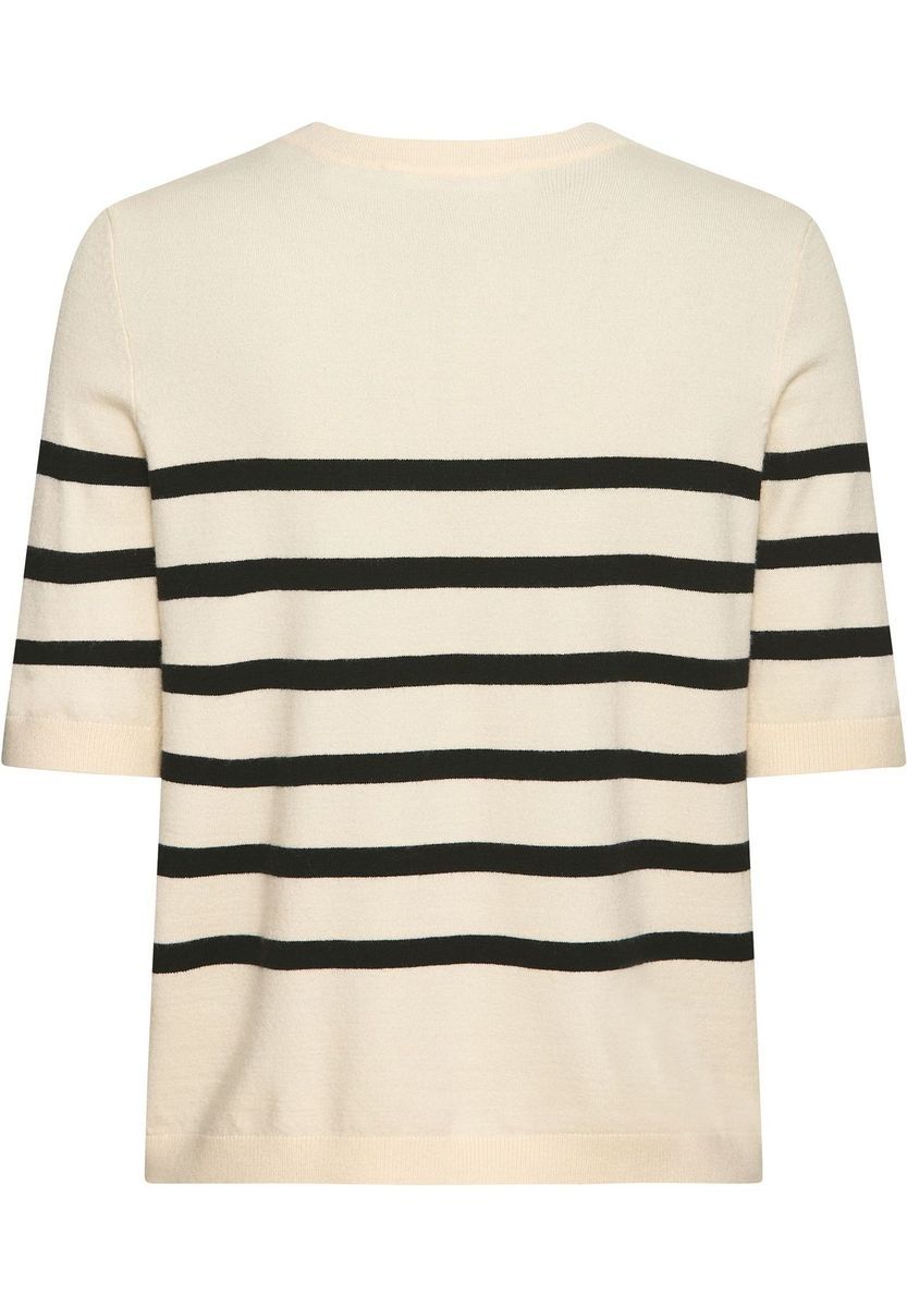 Gestreiftes Kurzarm-Strickoberteil
