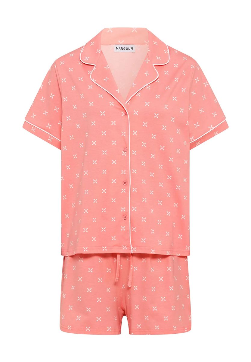 Gemustertes Kurzarm-Pyjama-Set