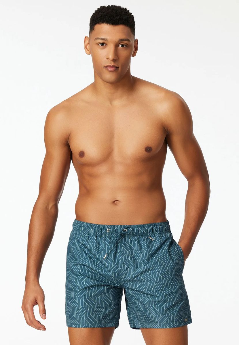 Geometrische schnelltrocknende Badeshorts