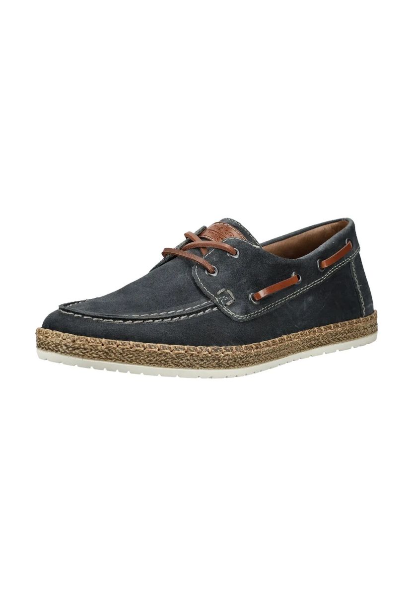Veloursleder-Bootsschuhe mit geflochtenem Rand