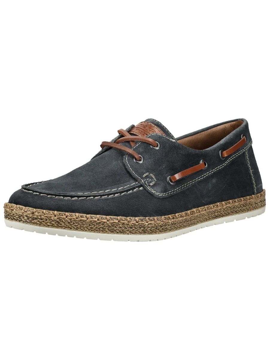 Veloursleder-Bootsschuhe mit geflochtenem Rand