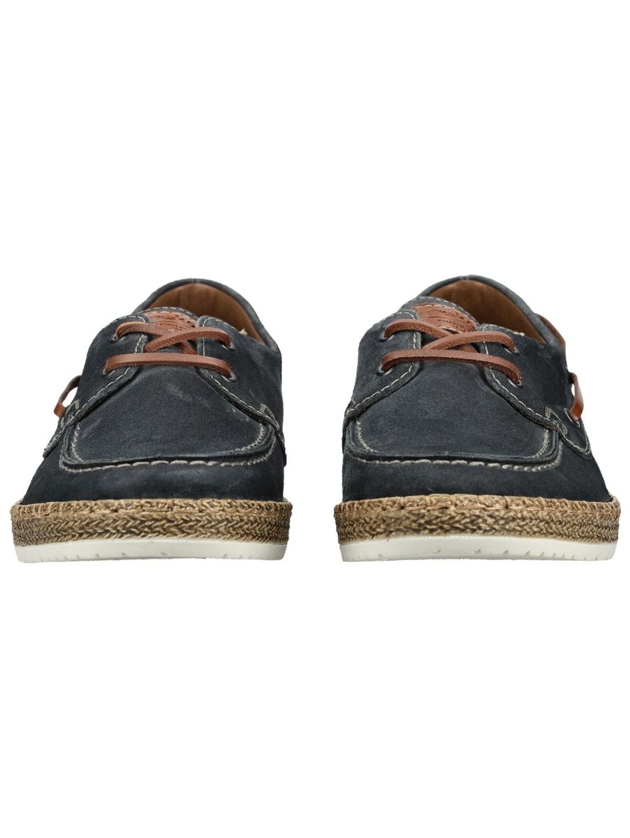 Veloursleder-Bootsschuhe mit geflochtenem Rand