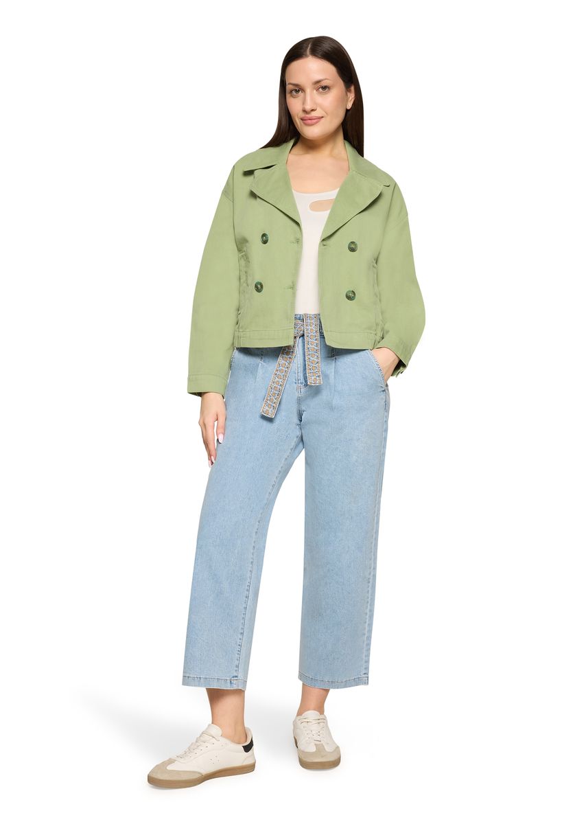 Loose-Fit-Jeans mit besticktem Gürtel