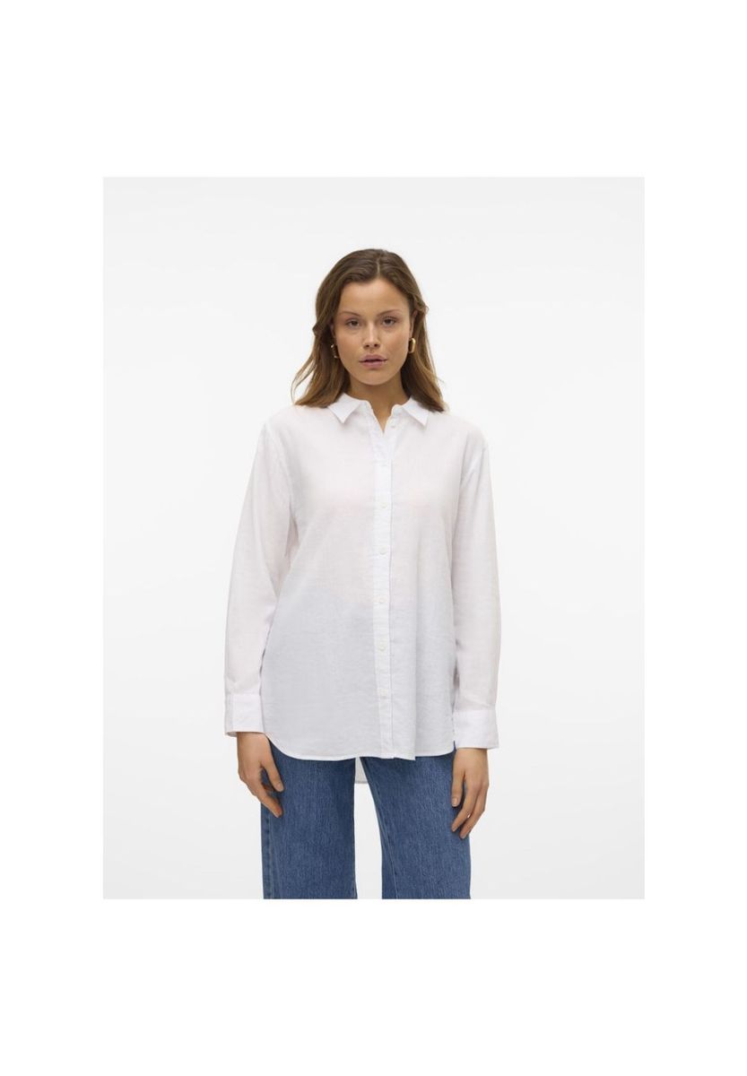 Locker geschnittenes Leinenmischhemd