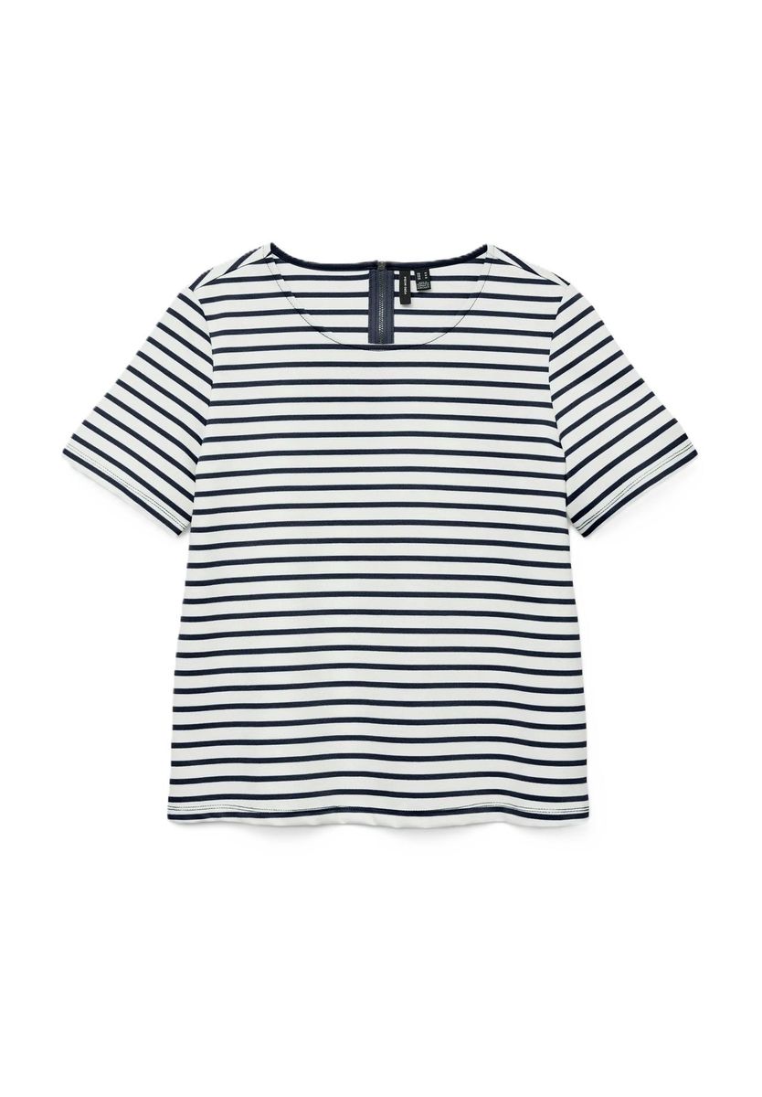 Gestreiftes Klassisch geschnittenes Baumwoll-T-Shirt