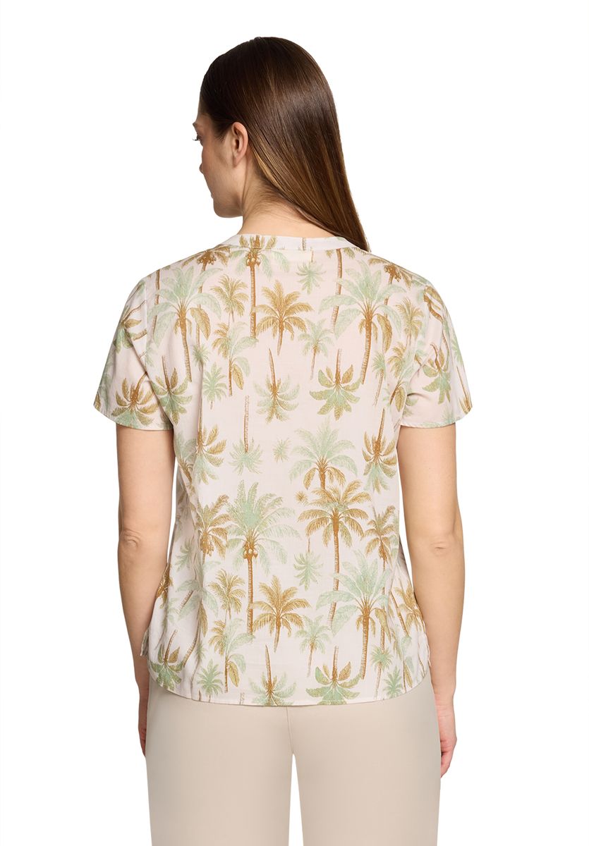 Lockere Sommerbluse mit Palmenmuster