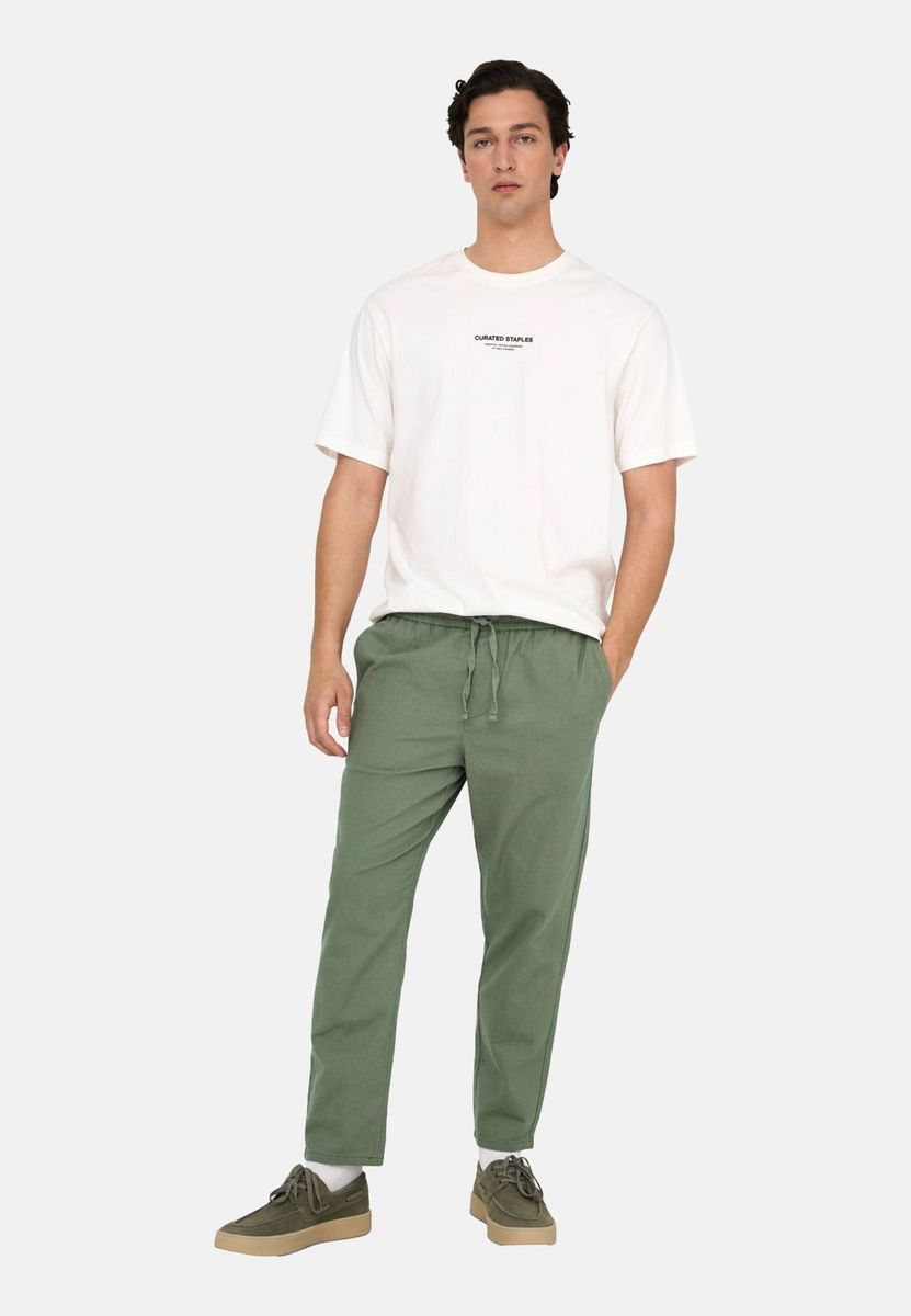 Herren Leinenhose mit Tunnelzug