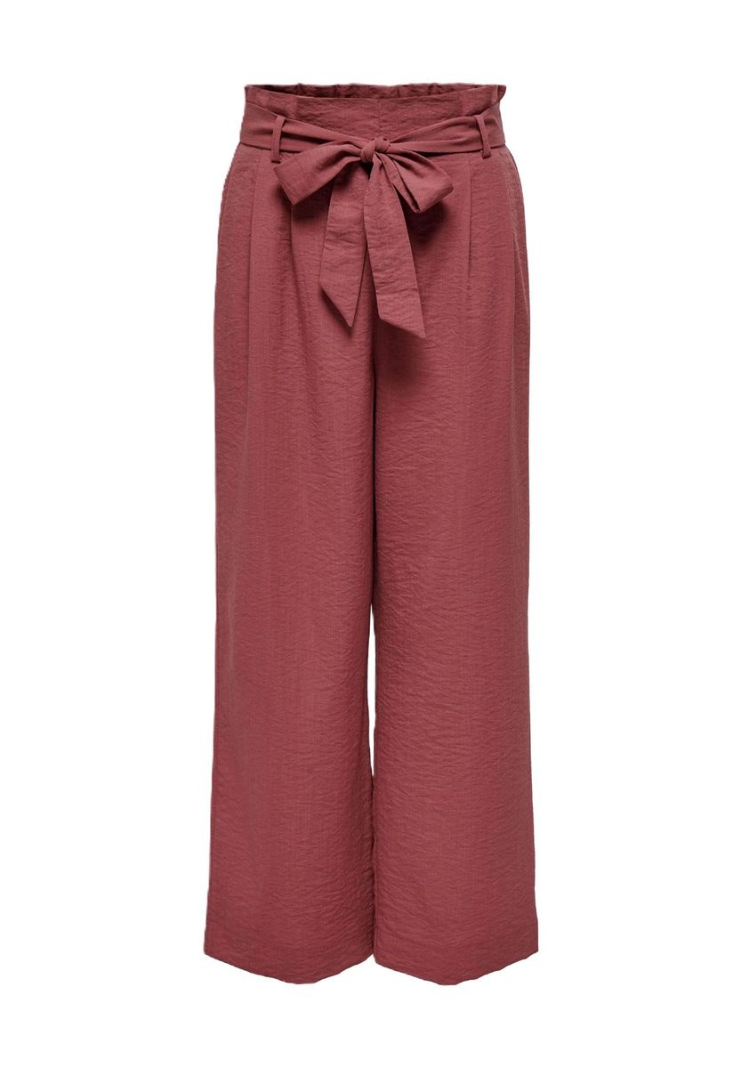 Paperbag Cropped Wide-Leg Hose