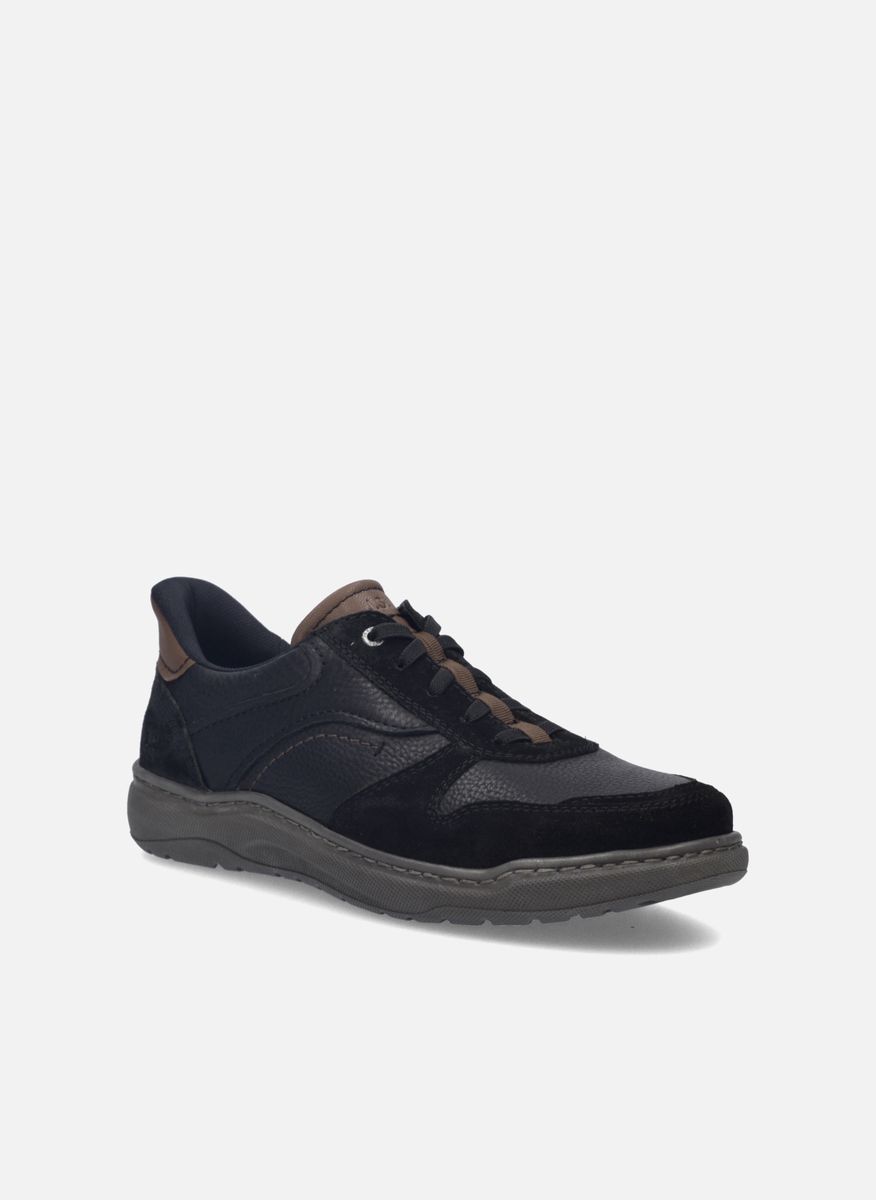 Leder-Halbschuhe mit Wildleder-Details