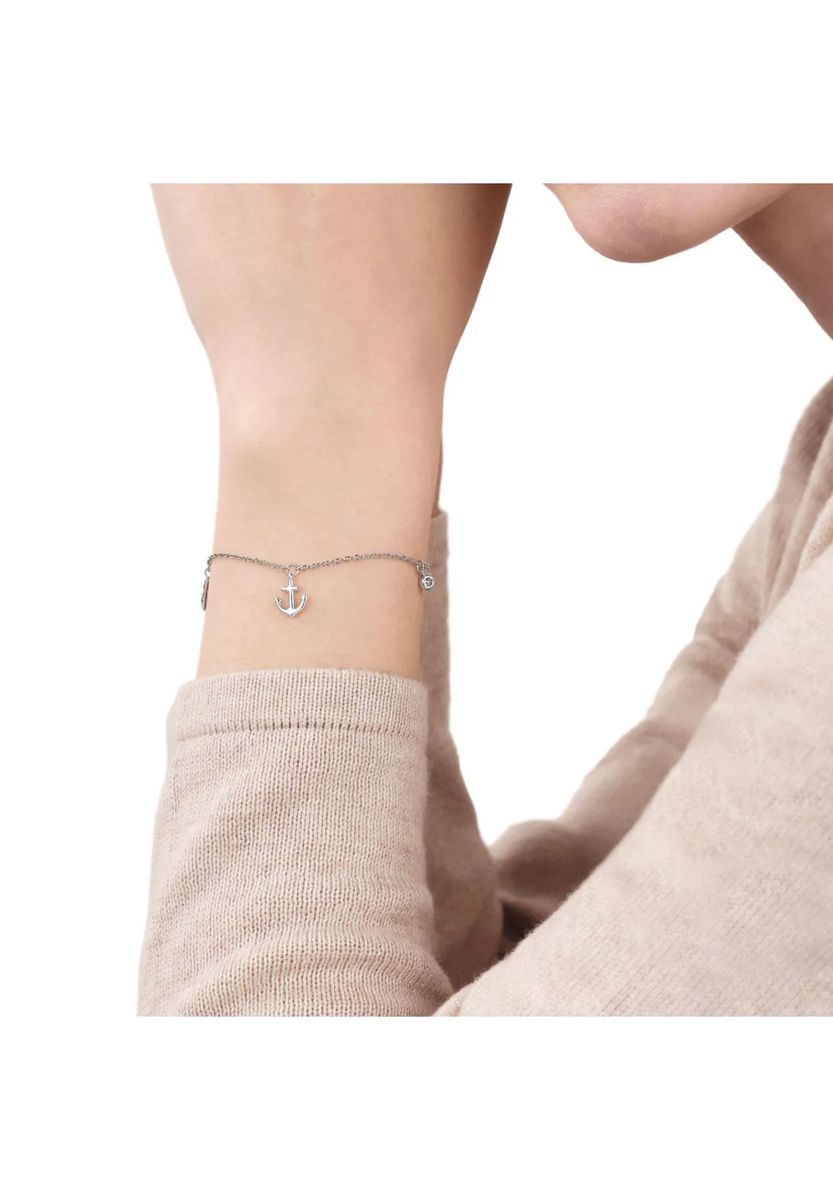 Zartes Silberarmband mit Anker-Anhänger