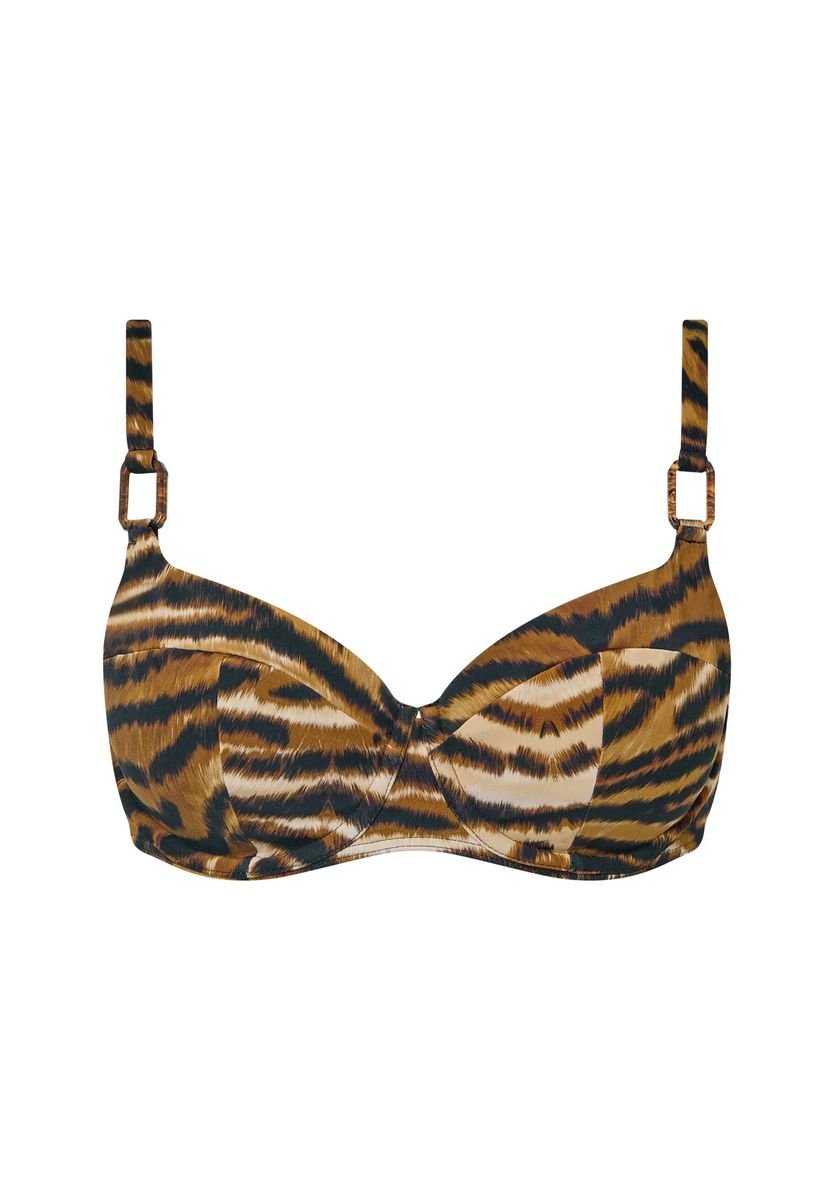 Bügel-Bikini-Oberteil mit Tigermuster
