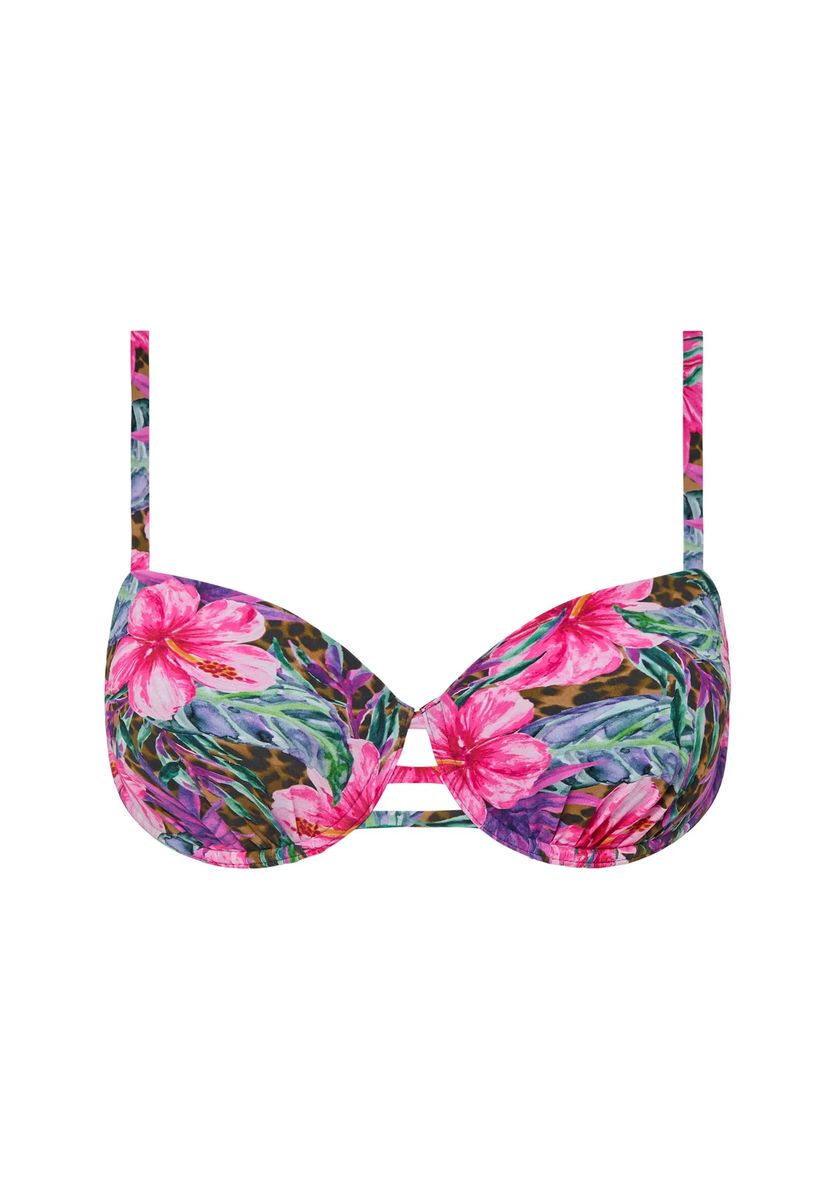 Tropisches Bügel-Bikini-Oberteil mit Blumen