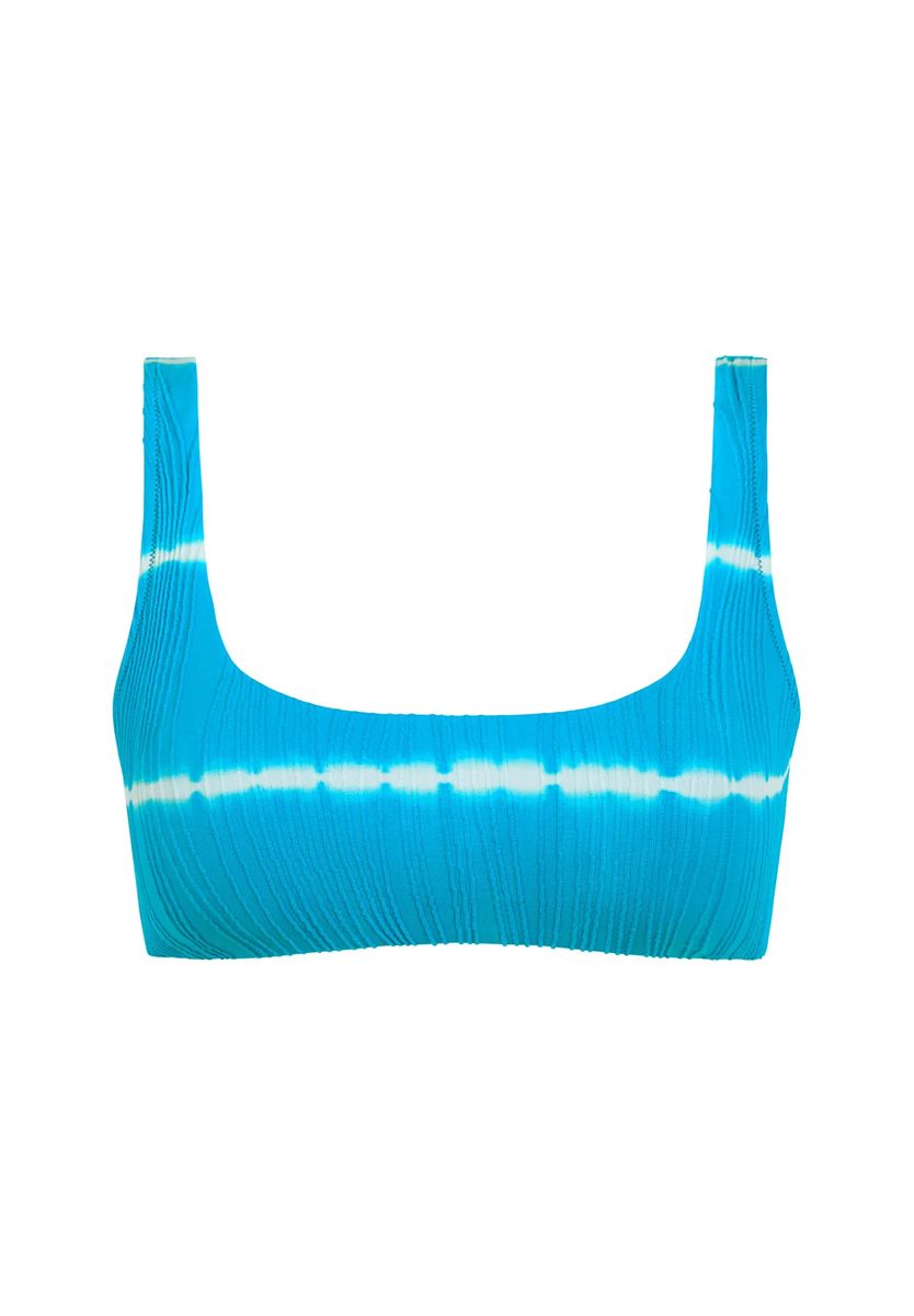 Geripptes Tie-Dye Bikini-Oberteil