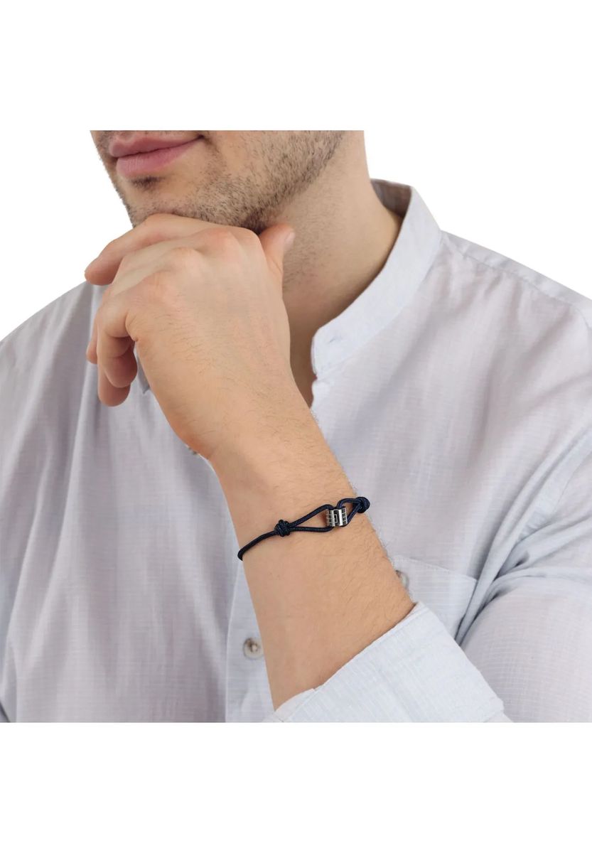 Textilkordel-Armband mit Edelstahl-Element