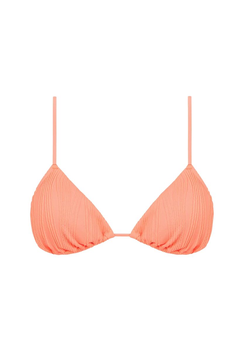 Klassisches Geripptes Triangel Bikini Oberteil