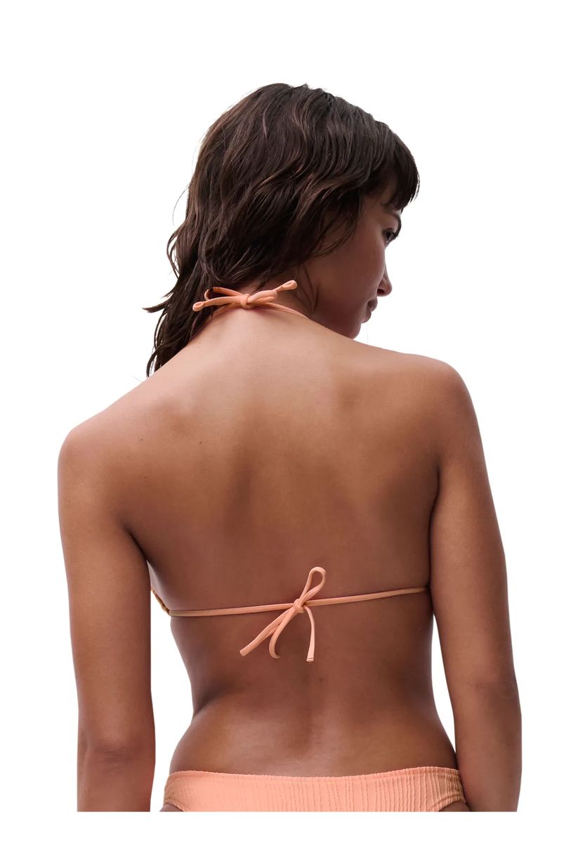 Klassisches Geripptes Triangel Bikini Oberteil
