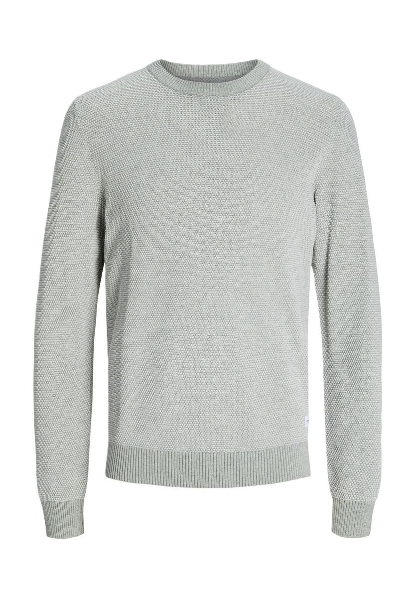 Klassischer Baumwollstrickpullover mit Rundhalsausschnitt