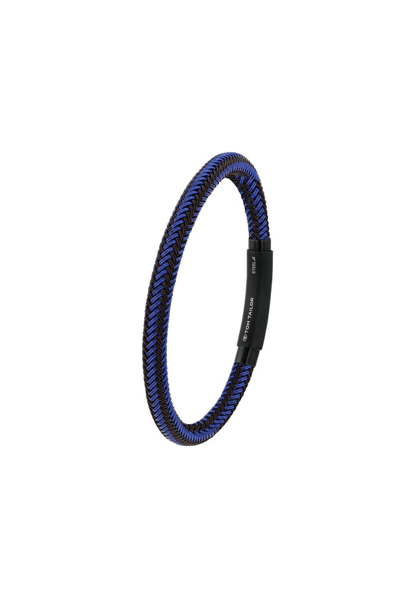 Zweifarbig geflochtenes Kordelarmband mit Magnetverschluss