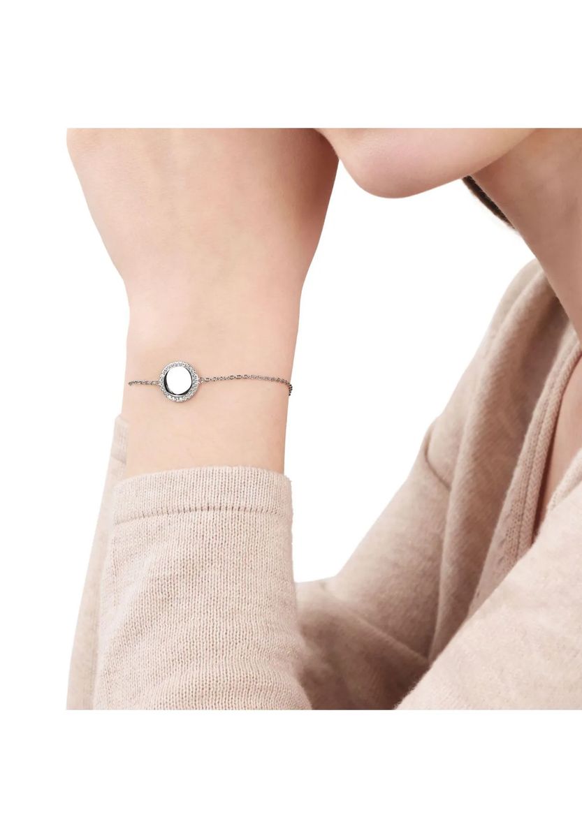 Zartes Silberarmband mit Zirkonia-Verzierung