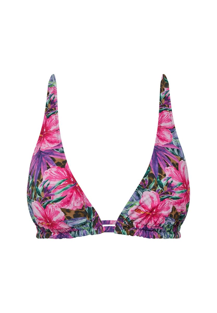 Triangel-Bikini-Oberteil mit Tropenmuster