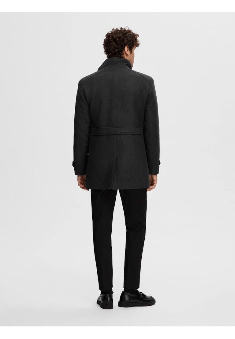 Herrenmantel mit Stehkragen aus Wollmischung