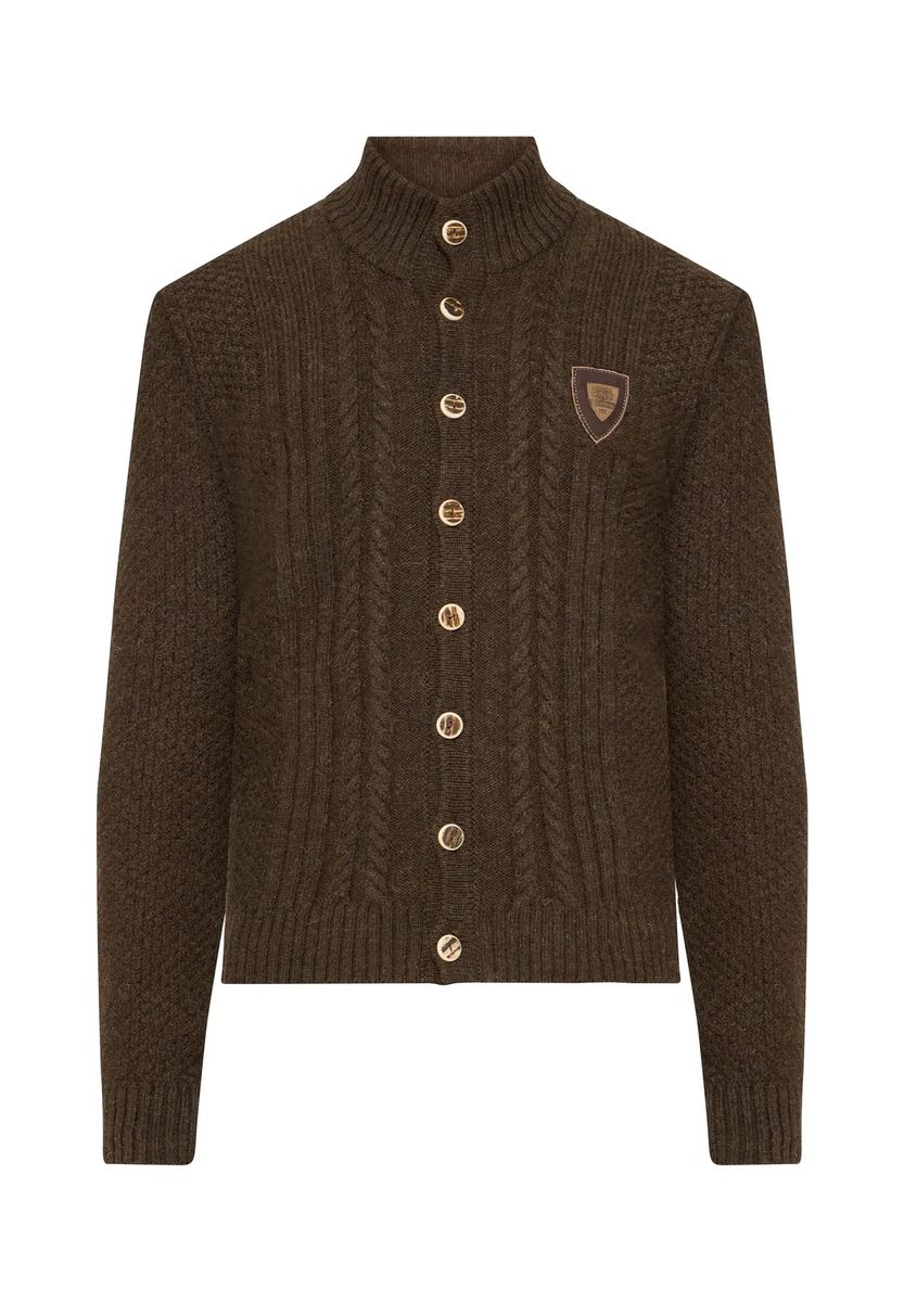 Trachten-Strickjacke mit Stehkragen