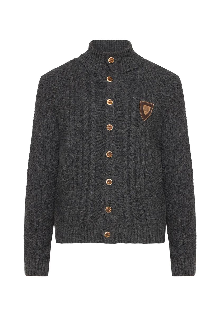 Klassische Trachtenstrickjacke mit Zopfmuster