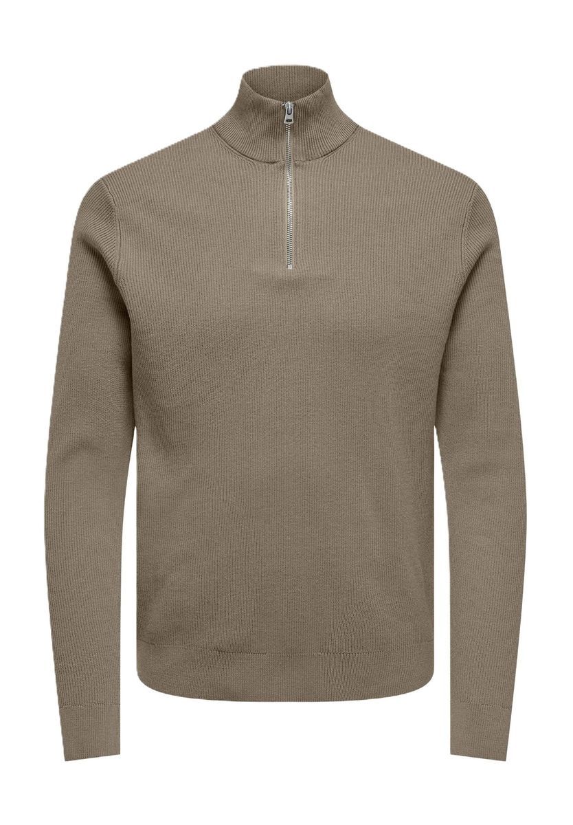 Strukturierter Strick Half-Zip Pullover