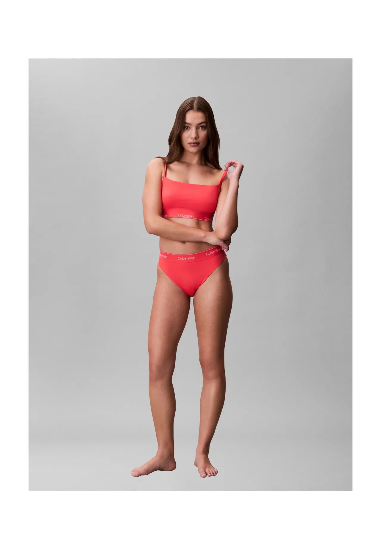 Bikini-Oberteil mit Logo-Bund