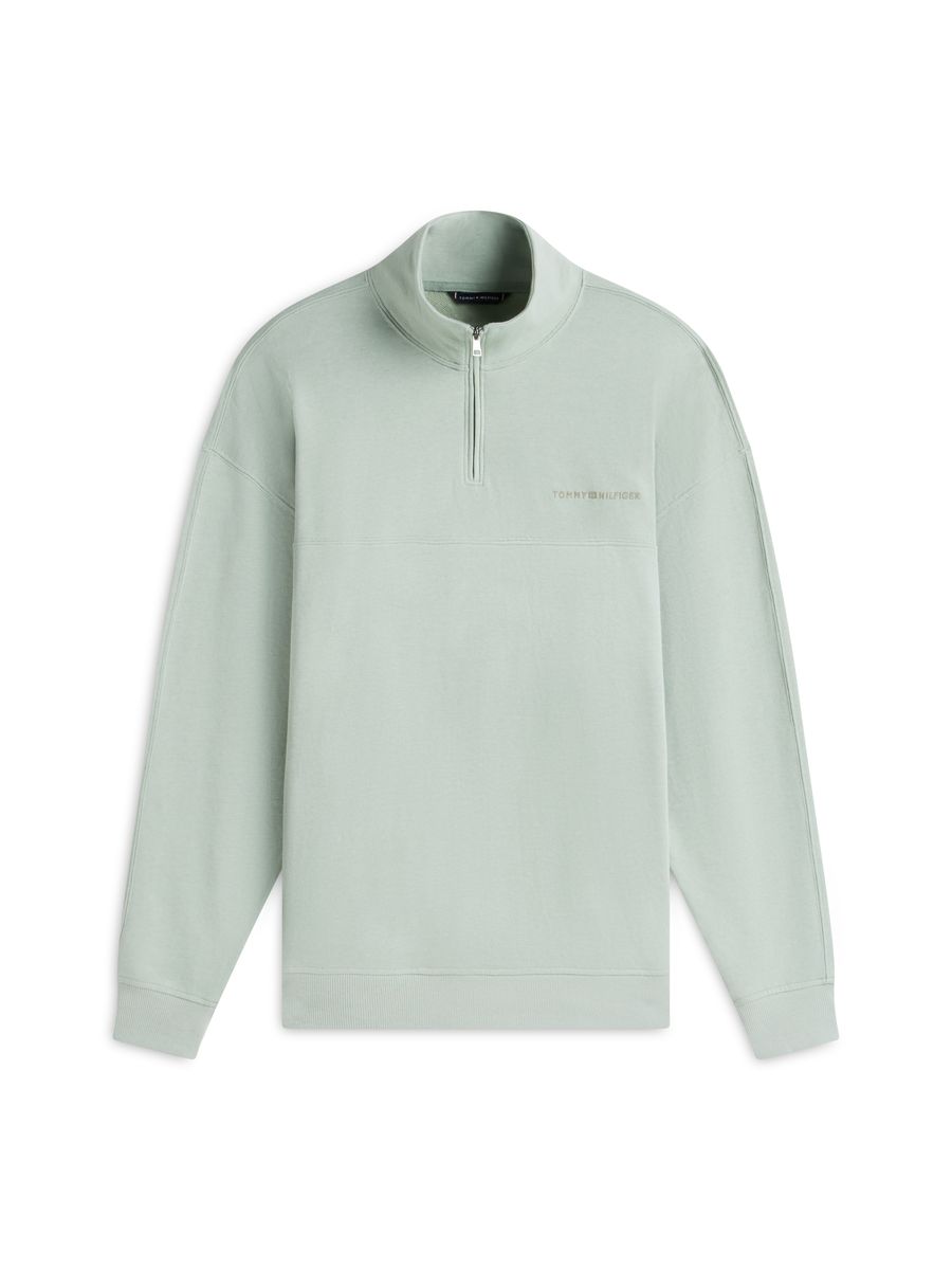 Lockeres Loungewear-Sweatshirt mit Viertelreißverschluss