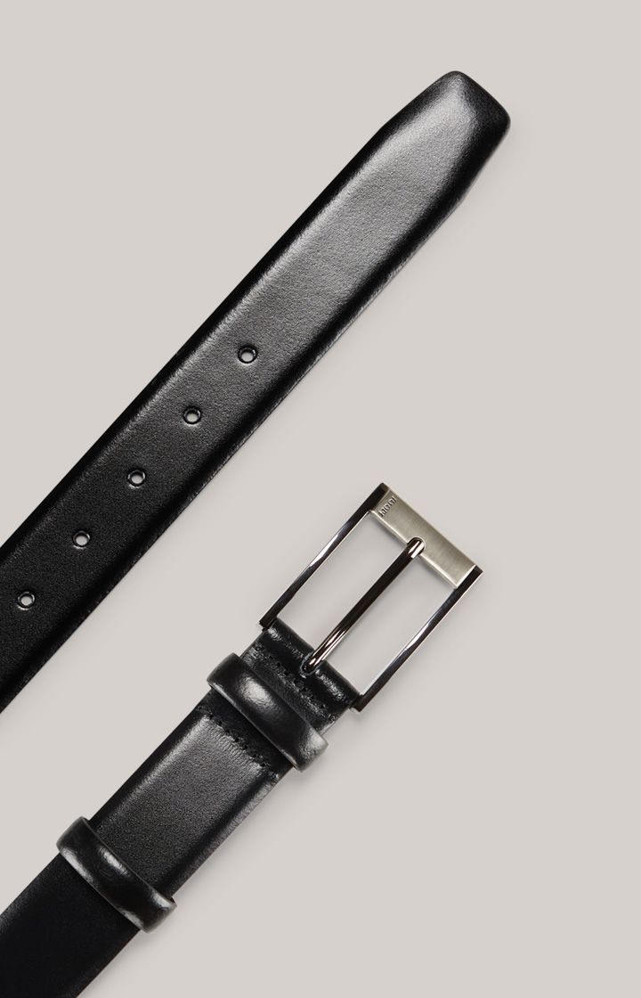 Joop! Schwarzer Ledergürtel mit Metallschnalle, Klassischer Stil